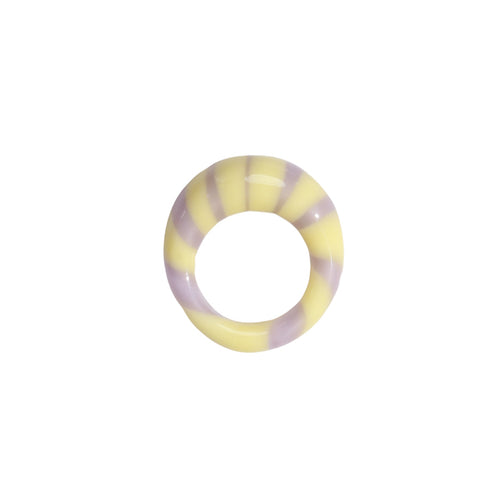 SPIRAL GLASS RING BUTTER PURPLE SATIN